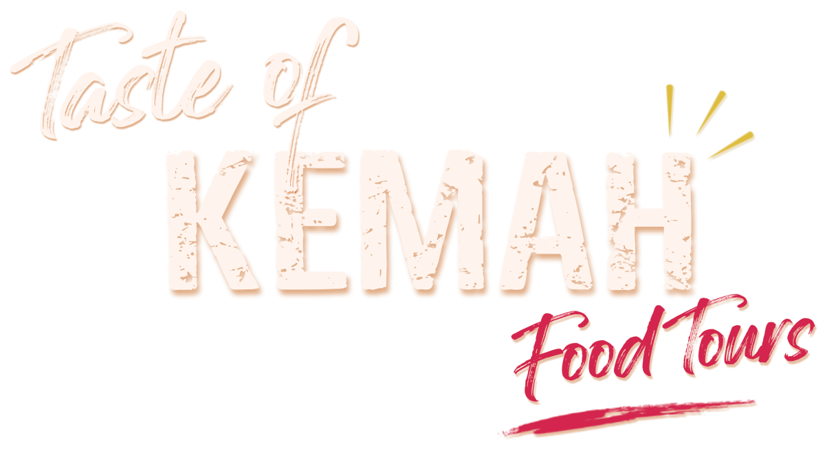 Logo: Taste of Kemah Food Tours with decorative script.