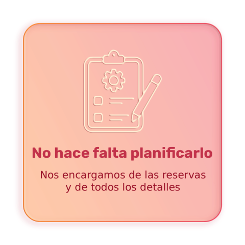 Icon of a clipboard and pencil with Spanish text about planning reservations.